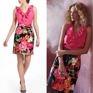 TABITHA Anthro Pink Ruffle Great Escape Dress 8P